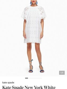kate spade White Eyelet Shift Mini Dress